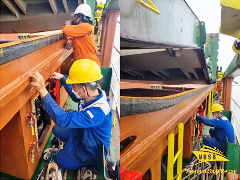 Image of ship quality inspection after repair in Hai Phong Port, Vietnam