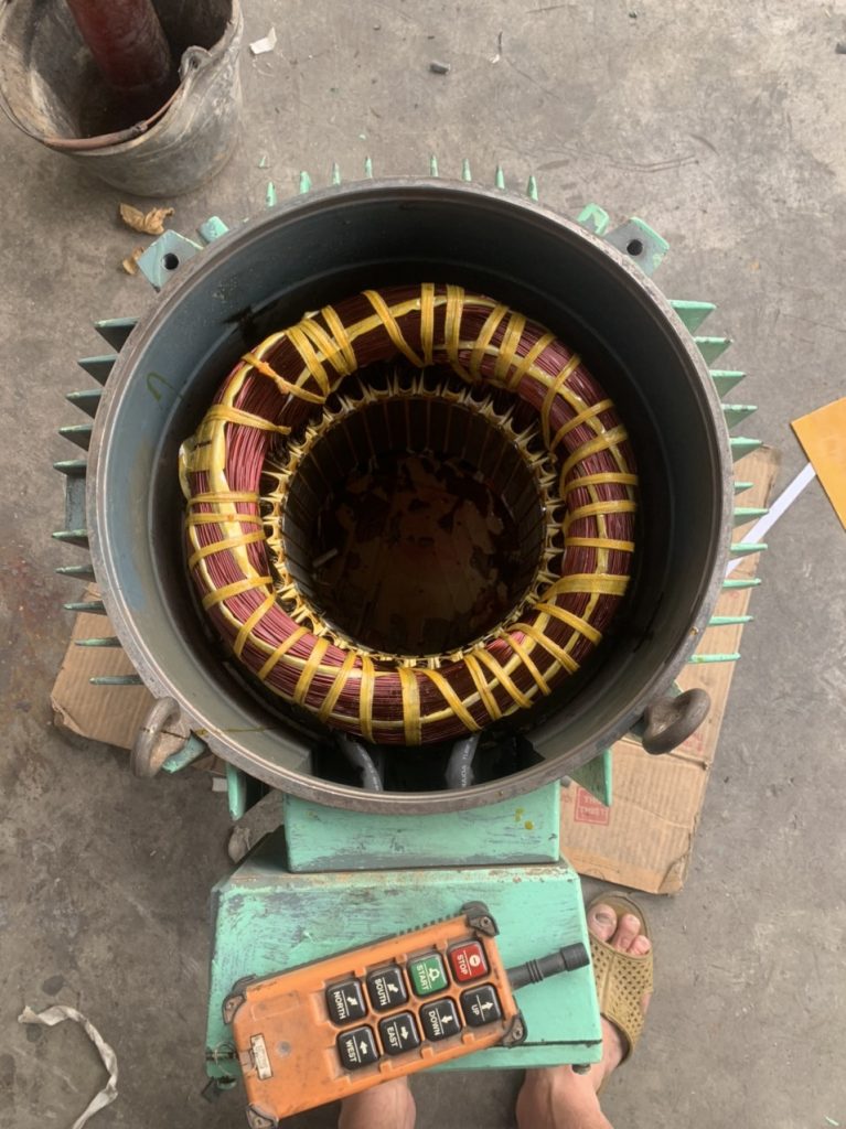 electric motor after rewinding.