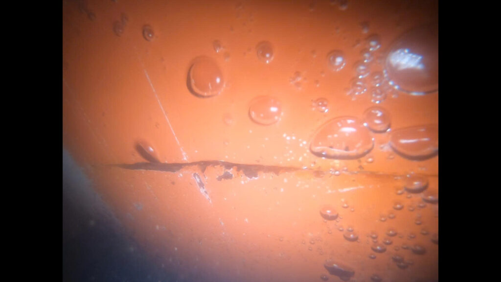 Hull puncture before Under Water Repairing at Quy Nhon Anchorage.