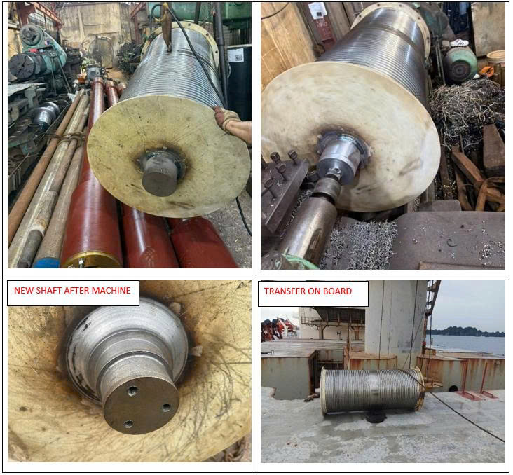 TRansfered deck crane after Deck Crane Repairing at Ha Long Anchorage.