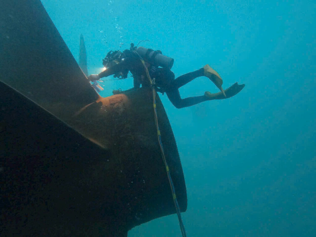 In-water Propeller Survey by Marine Services team